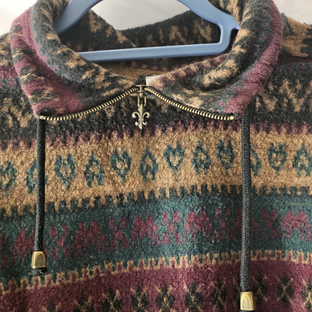 Energie Bi Currants Sweater Mens Medium Zip Collar Long Sleeve Acrylic - Picture 2 of 7